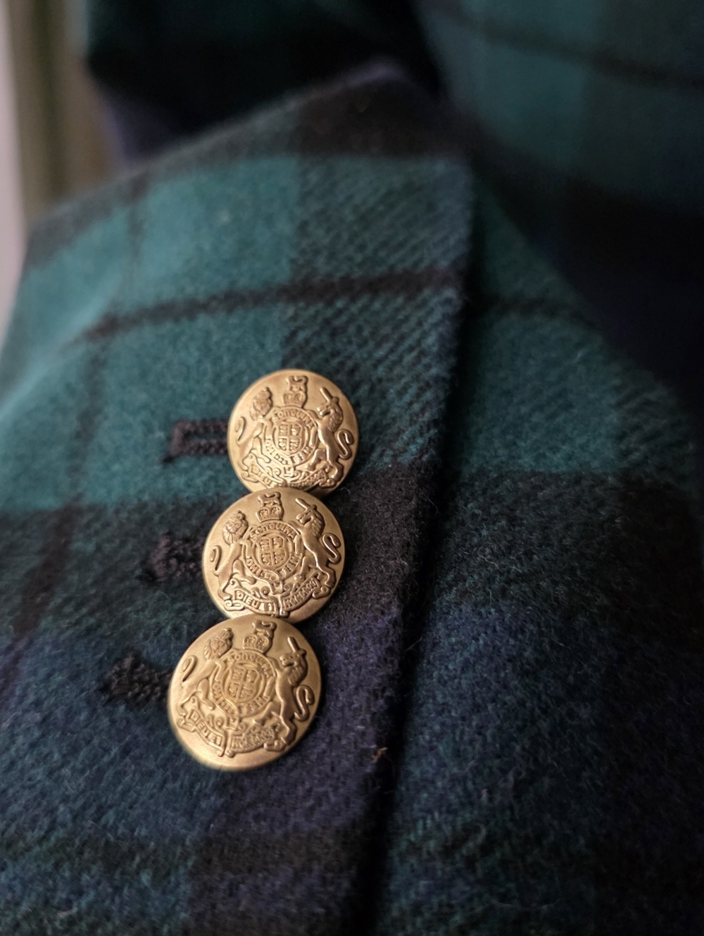 J.Crew Factory Black Watch Plaid Schoolboy Blazer Size 4 Petite Dark Academia - Picture 7 of 15